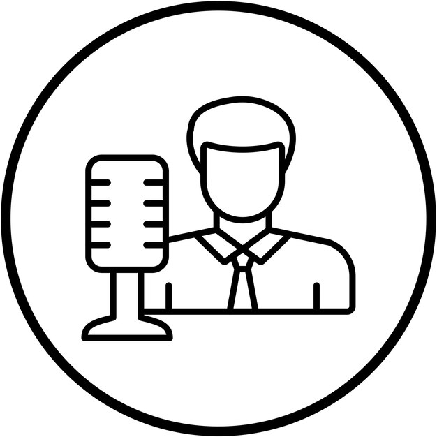 Diseño vectorial Estilo del icono del locutor