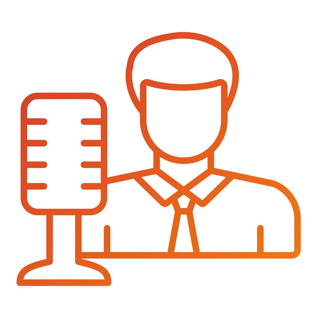 Diseño vectorial Estilo del icono del locutor