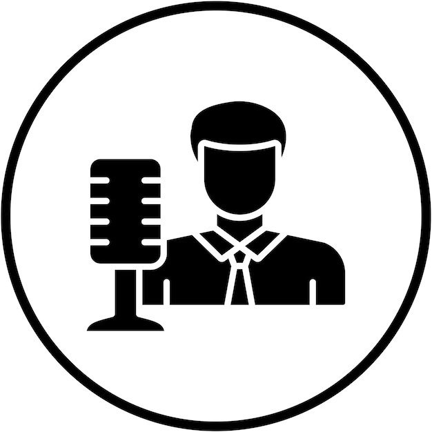 Diseño vectorial Estilo del icono del locutor