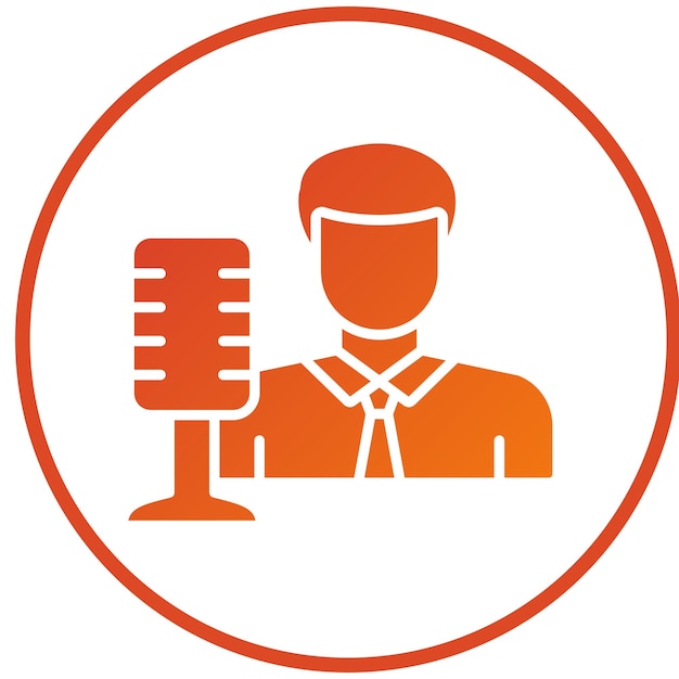 Diseño vectorial Estilo del icono del locutor