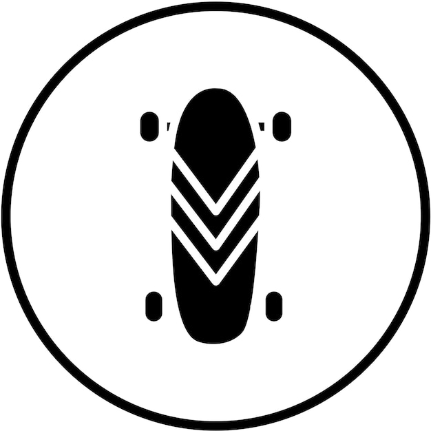 Diseño vectorial del estilo del icono de longboard