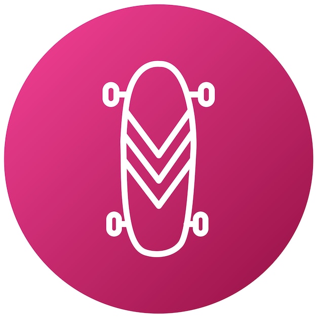 Diseño vectorial del estilo del icono de longboard
