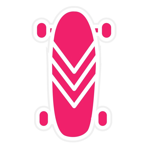 Diseño vectorial del estilo del icono de longboard
