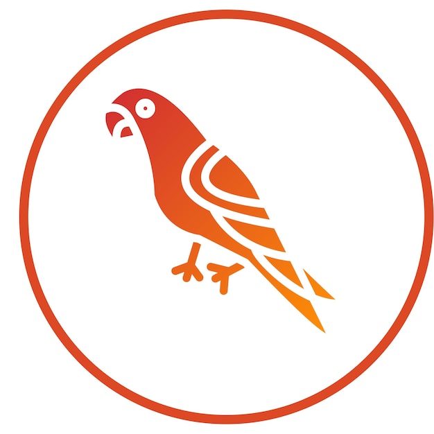Diseño vectorial Estilo del icono del loro