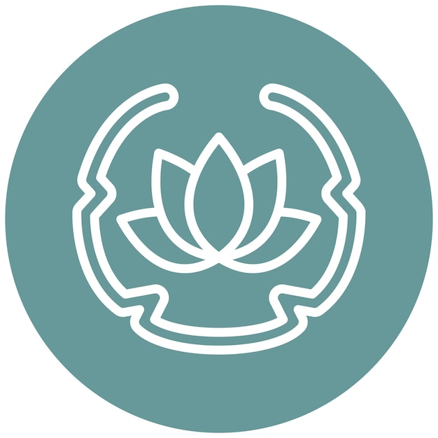 Diseño vectorial Estilo de icono de loto perspicaz