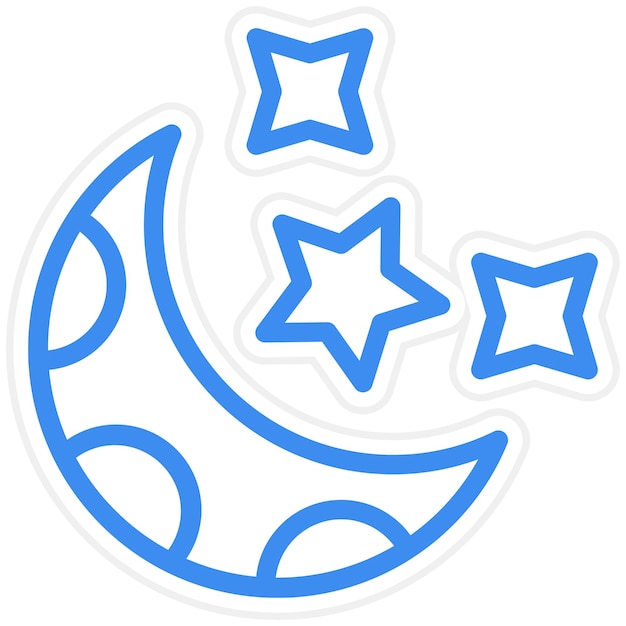 Diseño vectorial Estilo del icono de la luna creciente