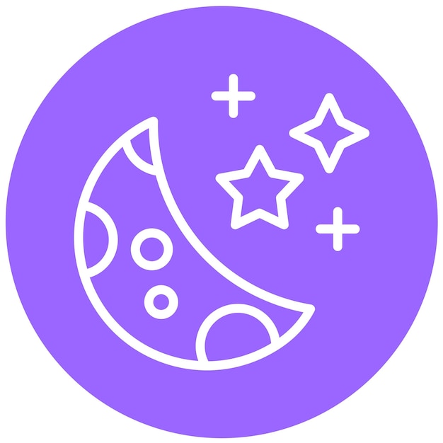 Diseño vectorial Estilo del icono de la luna creciente