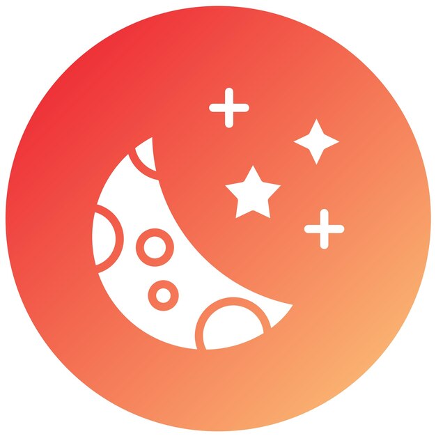 Diseño vectorial Estilo del icono de la luna creciente