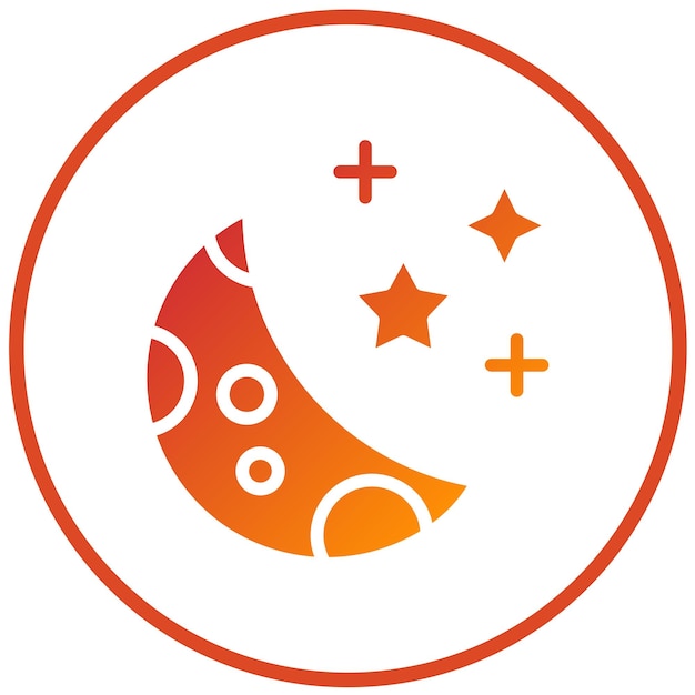 Diseño vectorial Estilo del icono de la luna creciente