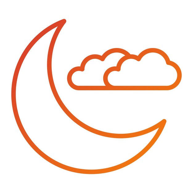 Diseño vectorial Estilo del icono de la luna creciente