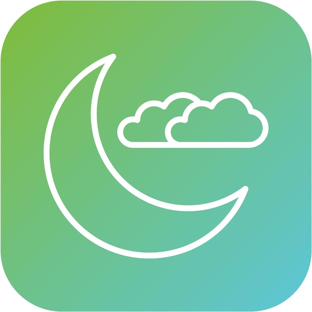 Diseño vectorial Estilo del icono de la luna creciente
