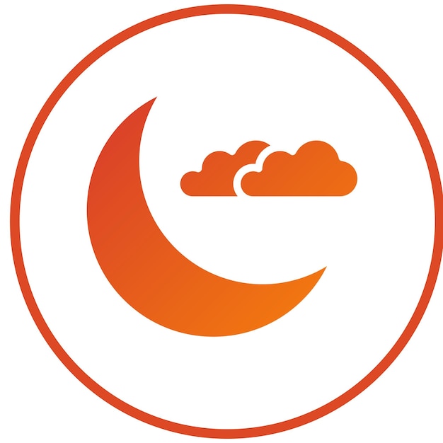 Diseño vectorial Estilo del icono de la luna creciente