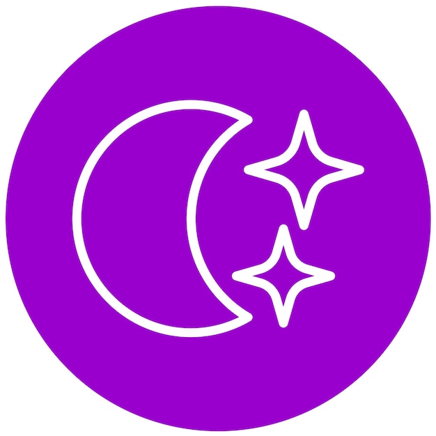Diseño vectorial Estilo del icono de la luna creciente