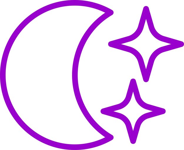 Diseño vectorial Estilo del icono de la luna creciente