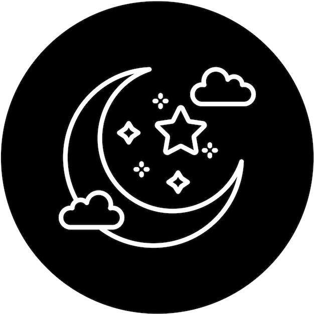 Diseño vectorial Estilo del icono de la luna