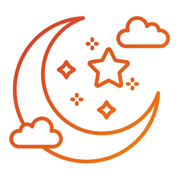 Diseño vectorial Estilo del icono de la luna