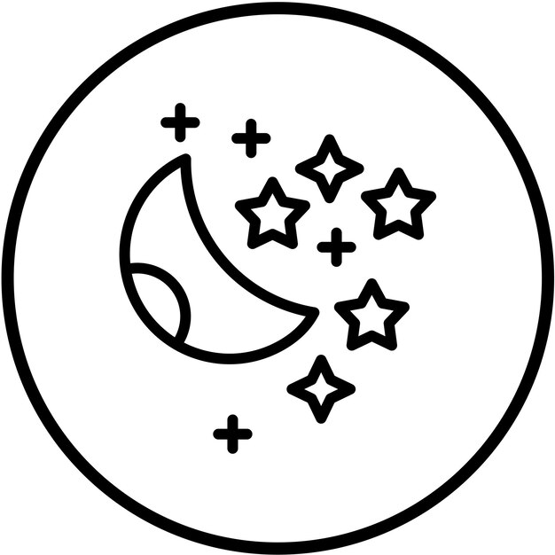 Diseño vectorial Estilo del icono lunar