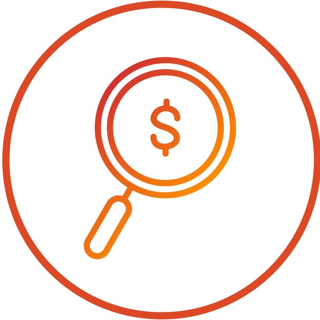 Diseño vectorial Estilo del icono de la lupa