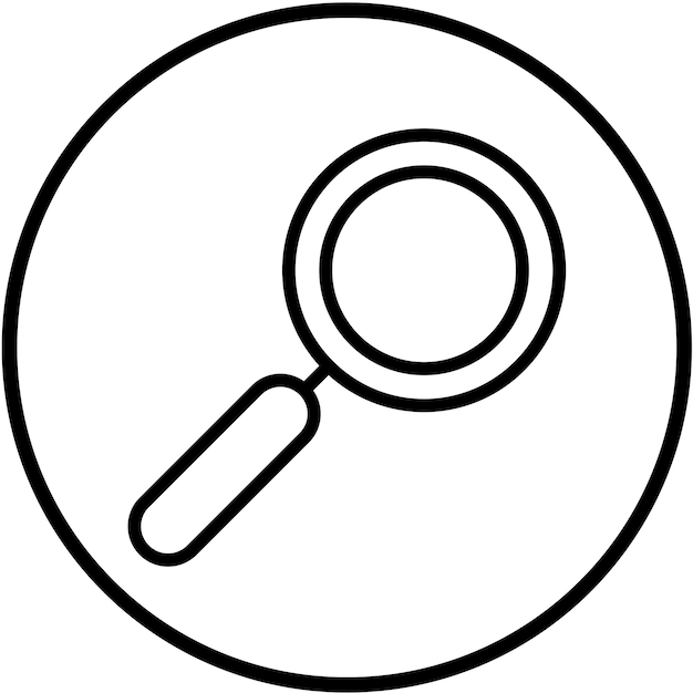 Diseño vectorial Estilo del icono de la lupa