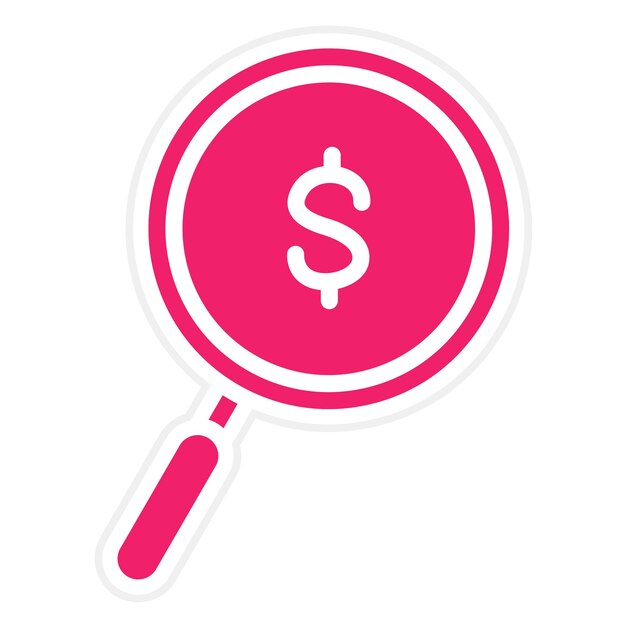 Diseño vectorial Estilo del icono de la lupa