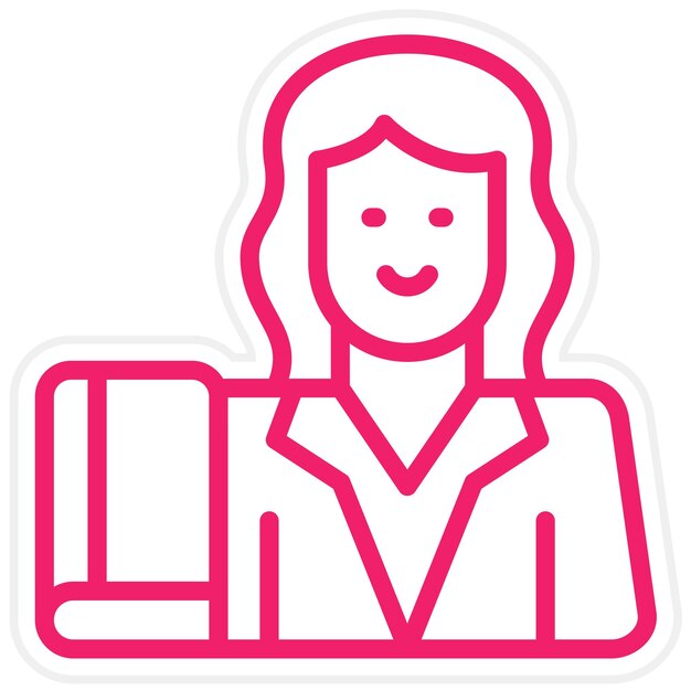 Diseño vectorial Estilo de icono de maestra femenina