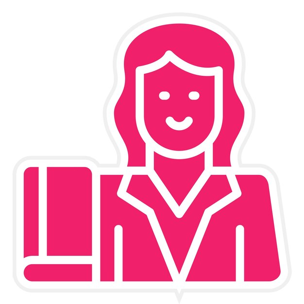 Diseño vectorial Estilo de icono de maestra femenina