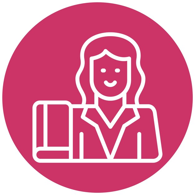 Diseño vectorial Estilo de icono de maestra femenina