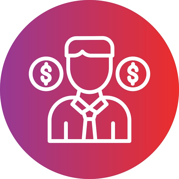 Diseño vectorial Estilo del icono de malversación