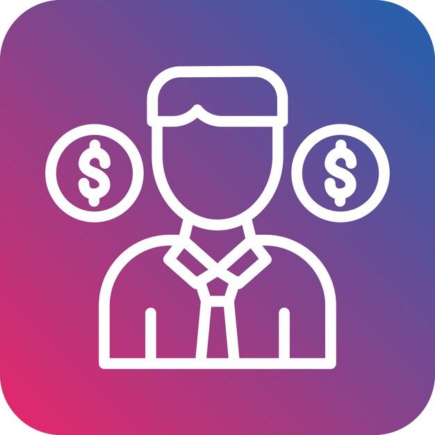 Diseño vectorial Estilo del icono de malversación