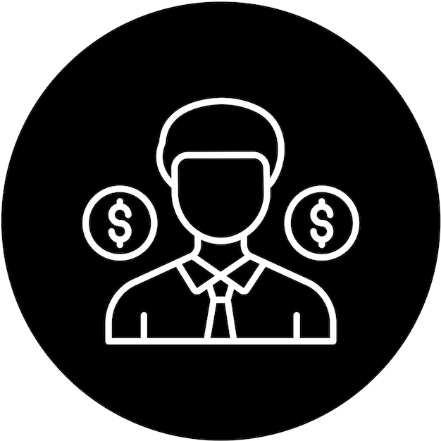 Diseño vectorial Estilo del icono de malversación