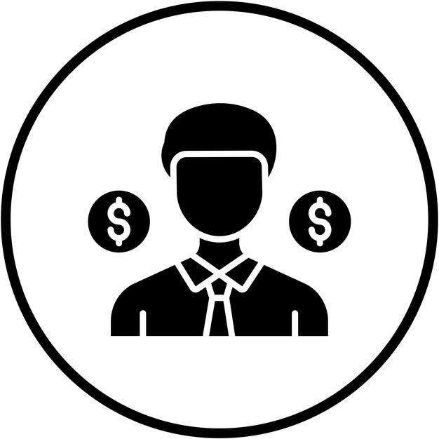 Diseño vectorial Estilo del icono de malversación