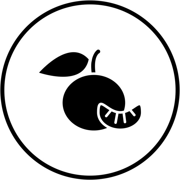 Diseño vectorial Estilo de icono de mandarina