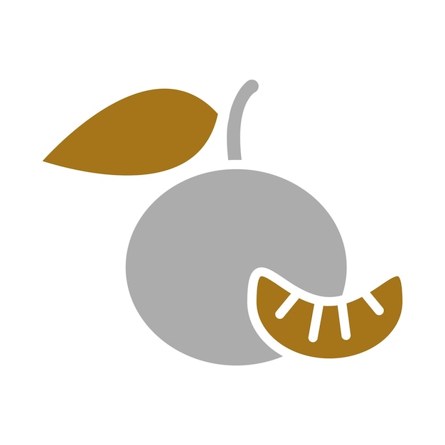 Diseño vectorial Estilo de icono de mandarina