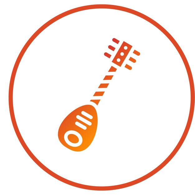Diseño vectorial Estilo de icono de mandolina