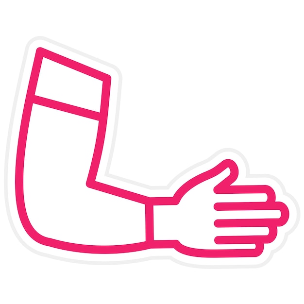 Diseño vectorial del estilo del icono de la manga del antebrazo