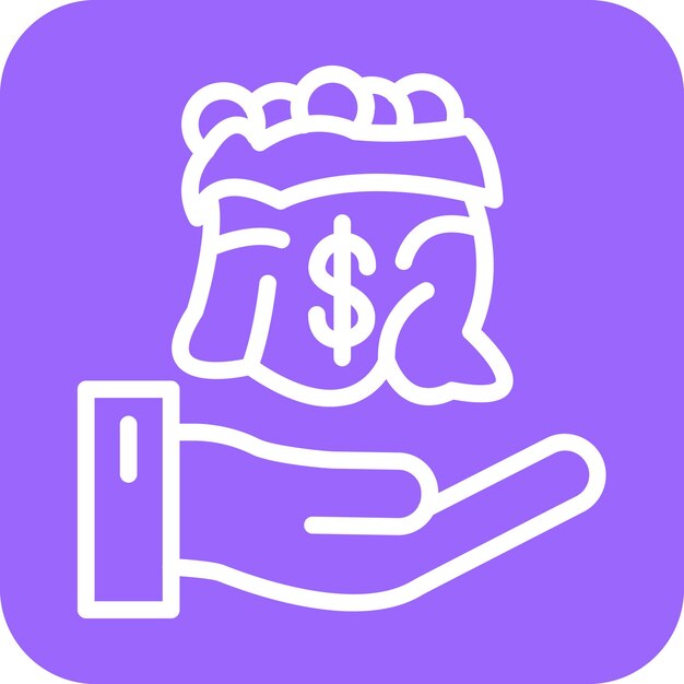 Diseño vectorial de estilo de icono de la mano de ayuda