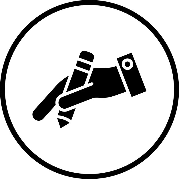 Diseño vectorial Estilo del icono de la mano y el lápiz