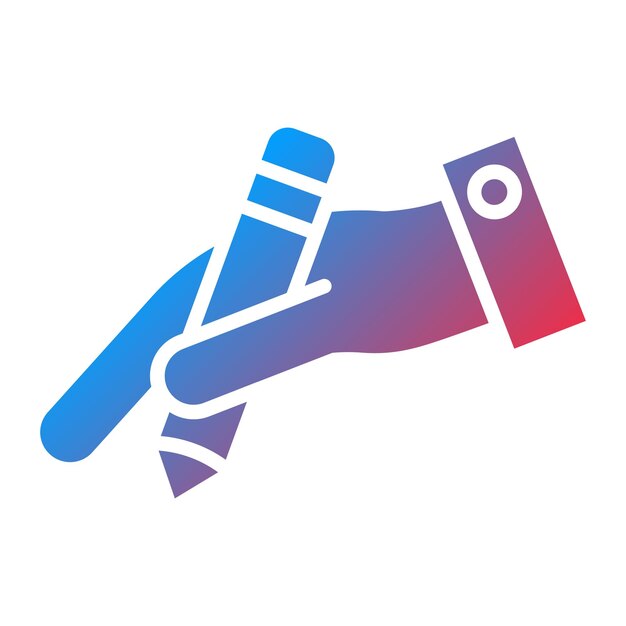 Diseño vectorial Estilo del icono de la mano y el lápiz