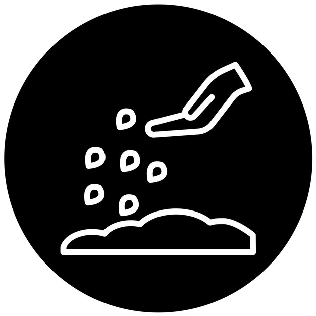 Diseño vectorial Estilo del icono de la mano de la semilla