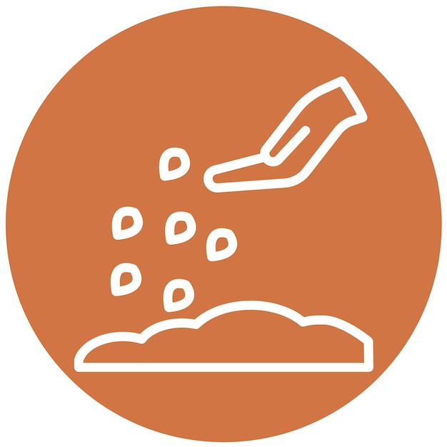 Diseño vectorial Estilo del icono de la mano de la semilla