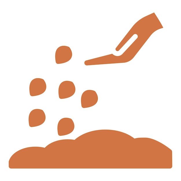 Diseño vectorial Estilo del icono de la mano de la semilla
