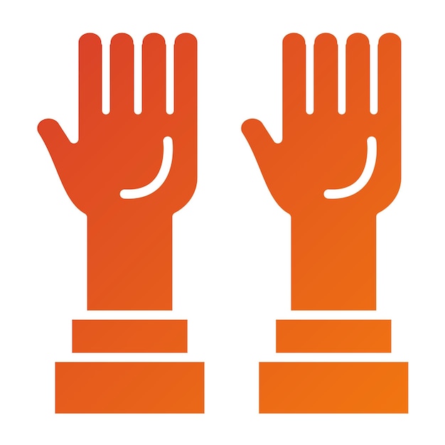 Diseño vectorial Estilo del icono de las manos hacia arriba