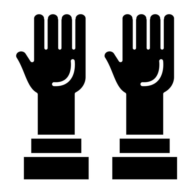 Diseño vectorial Estilo del icono de las manos hacia arriba
