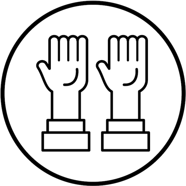 Diseño vectorial Estilo del icono de las manos hacia arriba
