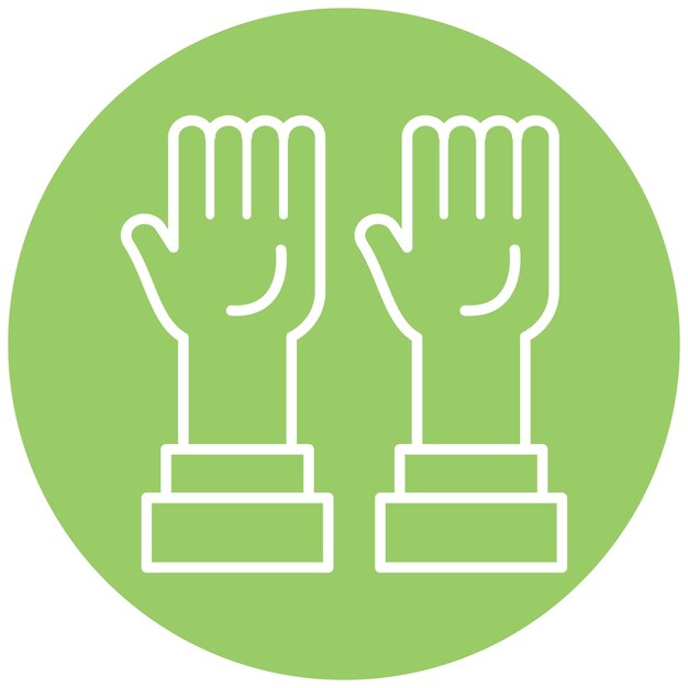 Diseño vectorial Estilo del icono de las manos hacia arriba