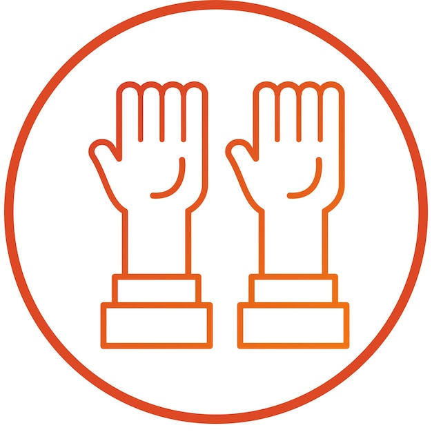 Diseño vectorial Estilo del icono de las manos hacia arriba
