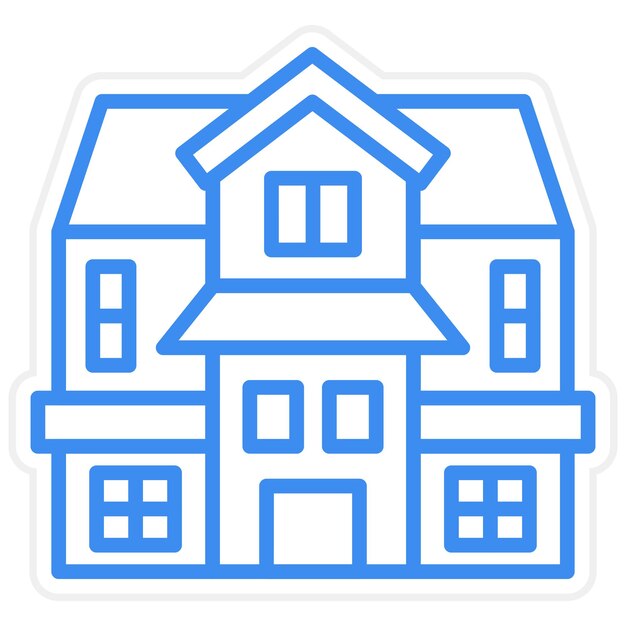 Diseño vectorial Estilo del icono de la mansión
