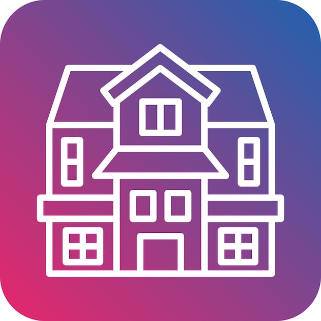 Diseño vectorial Estilo del icono de la mansión