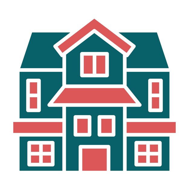 Diseño vectorial Estilo del icono de la mansión