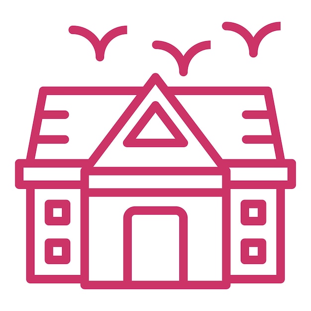 Diseño vectorial Estilo del icono de la mansión